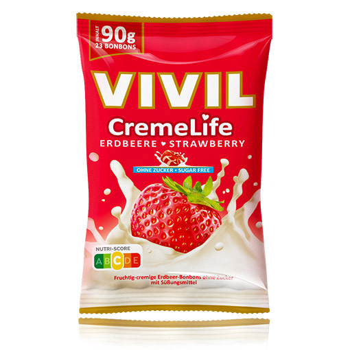 VIVIL Creme Life Erdbeere Bonbonverpackung