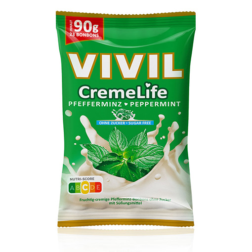 VIVIL Creme Life Pfefferminz Bonbonverpackung