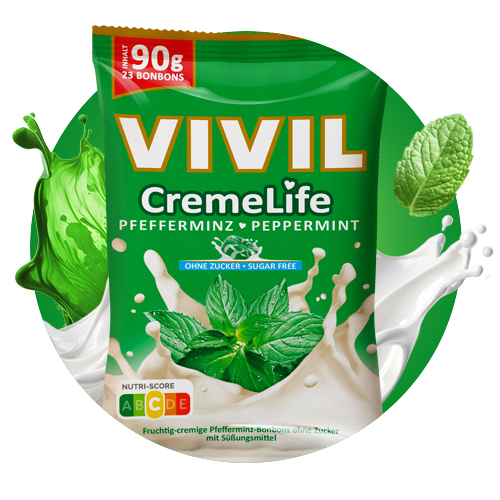 Bonbonbeutel Creme Life Pfefferminz mit Milchsplash