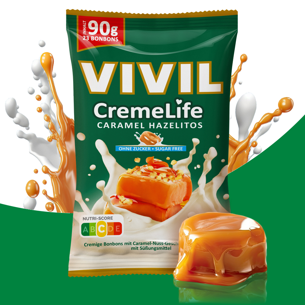 VIVIL Creme Life Hazelitos Bonbonverpackung mit Zutaten