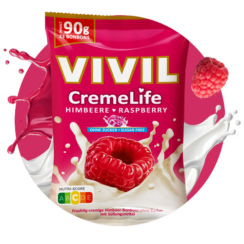 Bonbonbeutel Creme Life Himbeere mit Milchsplash