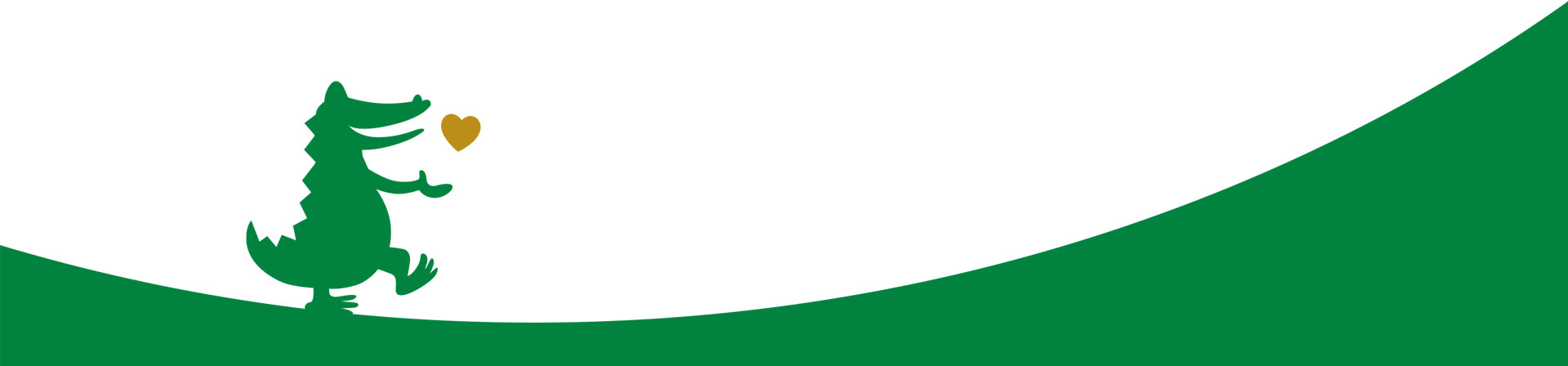 grünes Krokodil mit Herz