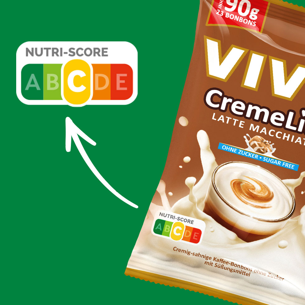 VIVIL Creme Life Latte Macchiato Bonbonverpackung mit Nutriscore
