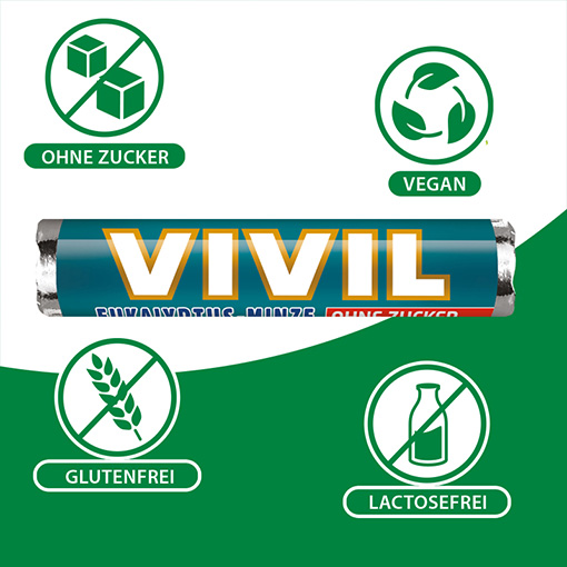 VIVIL Eukalyptus-Minze Pastillen ohne Zucker | 28g