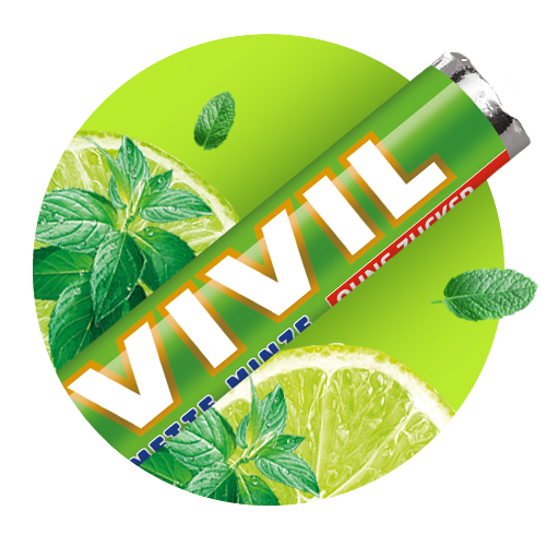 Pfefferminzrolle Limette-Minze mit Pfefferminzblätter