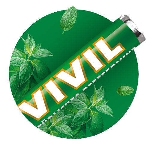 Pfefferminzrolle Grün mit Pfefferminzblätter