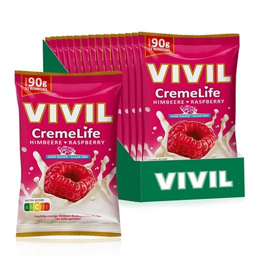 VIVIL Creme Life Himbeere Bonbonverpackung