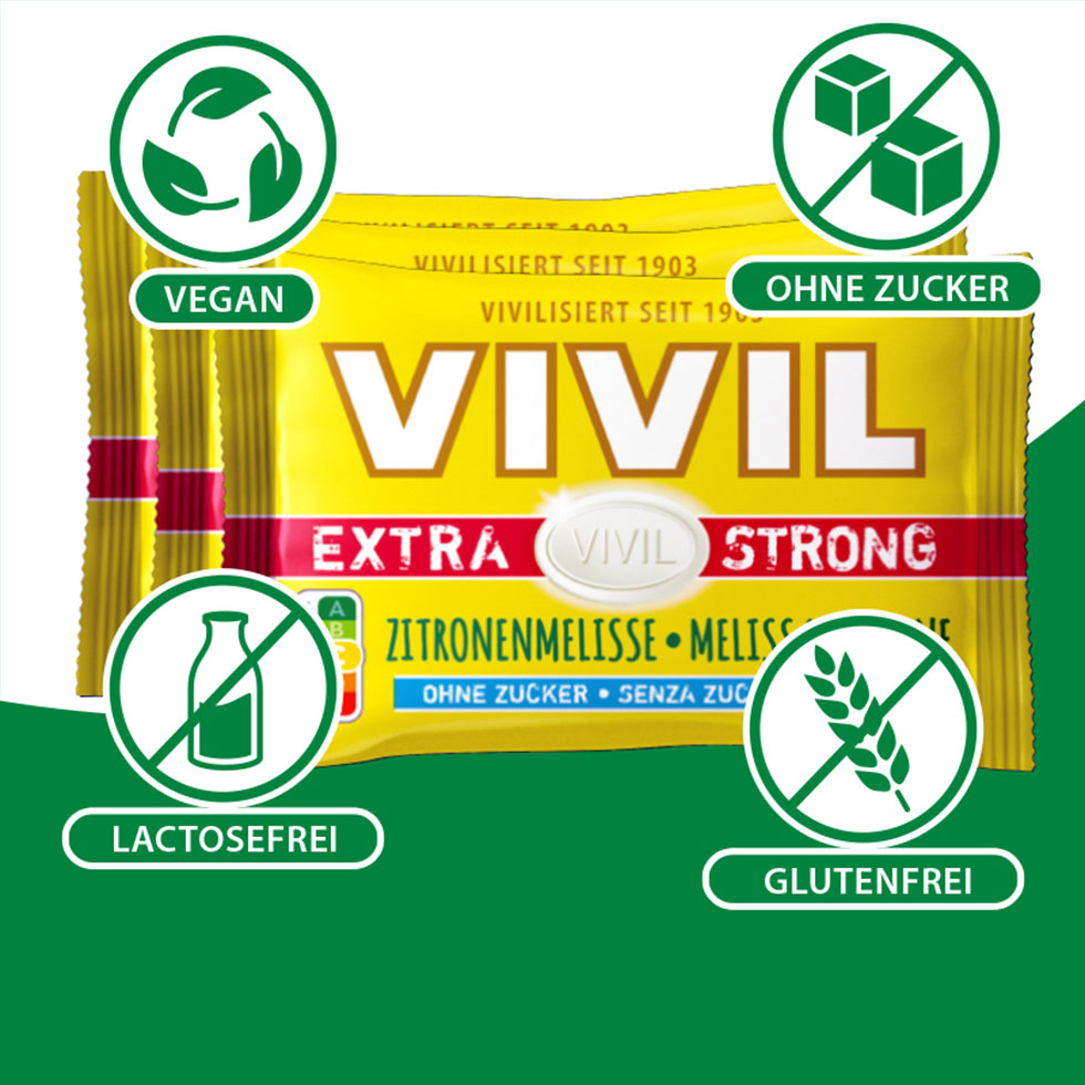 VIVIL Extra Strong Zitronenmelisse ohne Zucker | 26 x 3er Pack