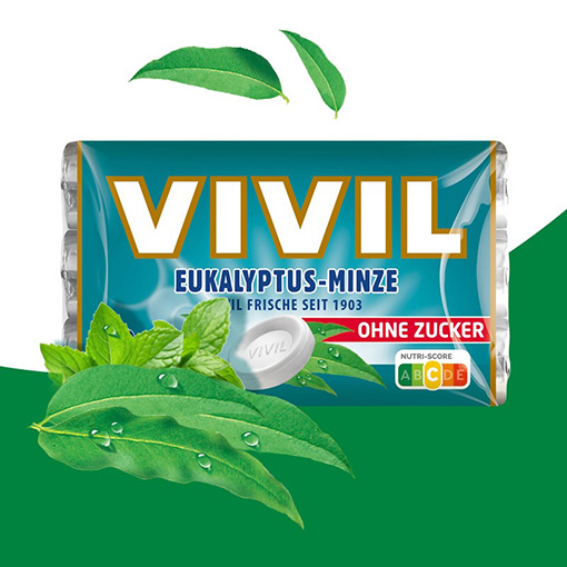 VIVIL Eukalyptus-Minze Pastille ohne Zucker | 20 x 3er Pack