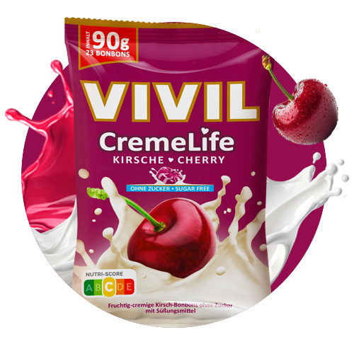 Bonbonbeutel Creme Life Kirsche mit Milchsplash