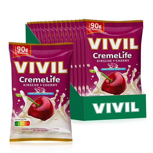 VIVIL Creme Life Kirsche Bonbonverpackung